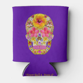 Enfriador De Latas Calavera de flores 4 - Tropical