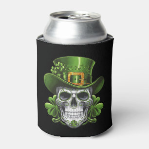 Enfriador De Latas Calavera Día de San Patricio Trébol