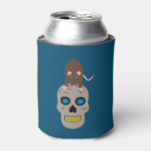 Enfriador De Latas Calavera gótica y Rat Halloween