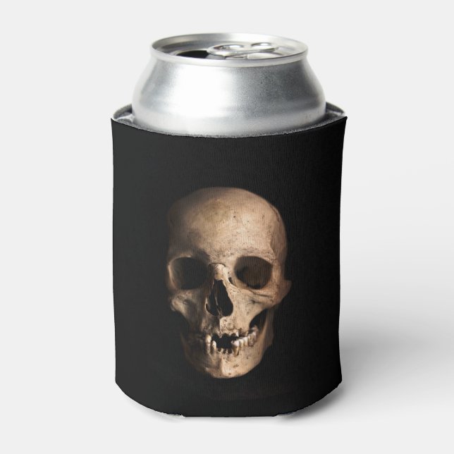 Enfriador De Latas Calavera grotesca con cabezal dividido abierto (Lata Anverso)