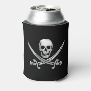 Enfriador De Latas Calavera pirata y espadas cruzadas