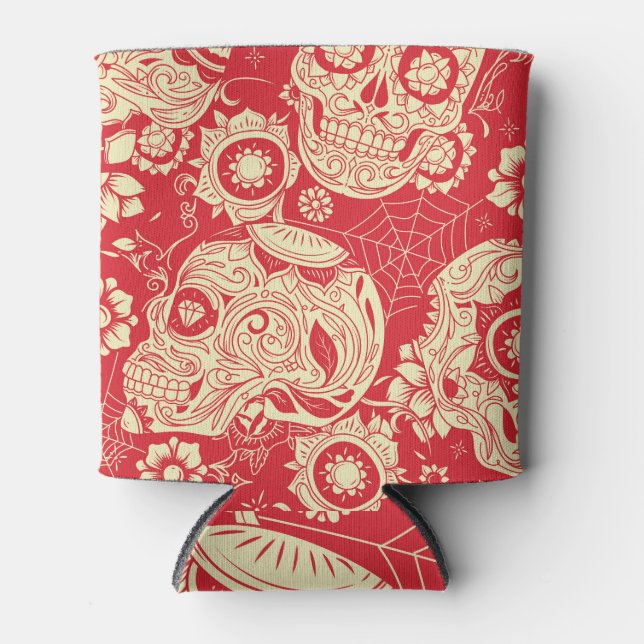 Enfriador De Latas Calaveras del Día de los Muertos (Anverso)