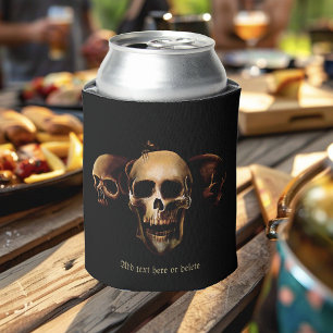 Enfriador De Latas Calaveras Góticas Oscuras Trío Negro Criatura Huma