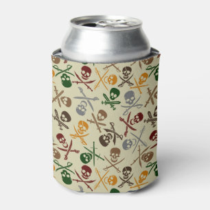Enfriador De Latas Calaveras piratas con espadas cruzadas