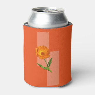 Enfriador de latas - Caléndula sobre fondo naranja