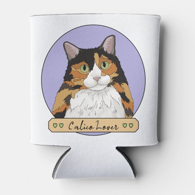 Enfriador De Latas Calico Cat Lover (Anverso)