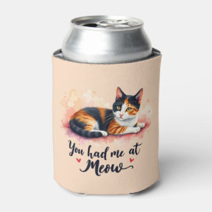 Enfriador De Latas Calico Cat que me tenías en Meow Watercolor