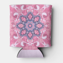Enfriador De Latas Calidoscopio Rosa y Calidoscopio Floral Púrpura