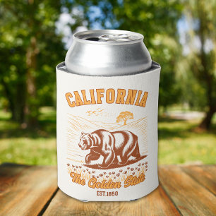 Enfriador De Latas California Nature Lover Gift – Retro Bear 