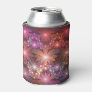 Enfriador De Latas Cama De Flores Colorido Brillante Arte Fractal Abs