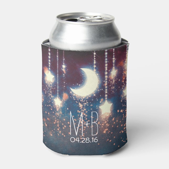 Enfriador De Latas Cama de luces Estrellas nocturnas Luna (Lata Anverso)