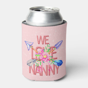 Enfriador De Latas Cambiar nombre de texto, Boho Flores de flores que