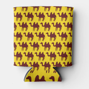 Enfriador De Latas Camellos Vintage: Patrón inspirado en el desierto.