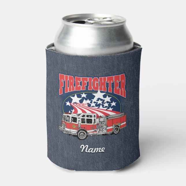 Enfriador De Latas Camión de bomberos (Lata Anverso)