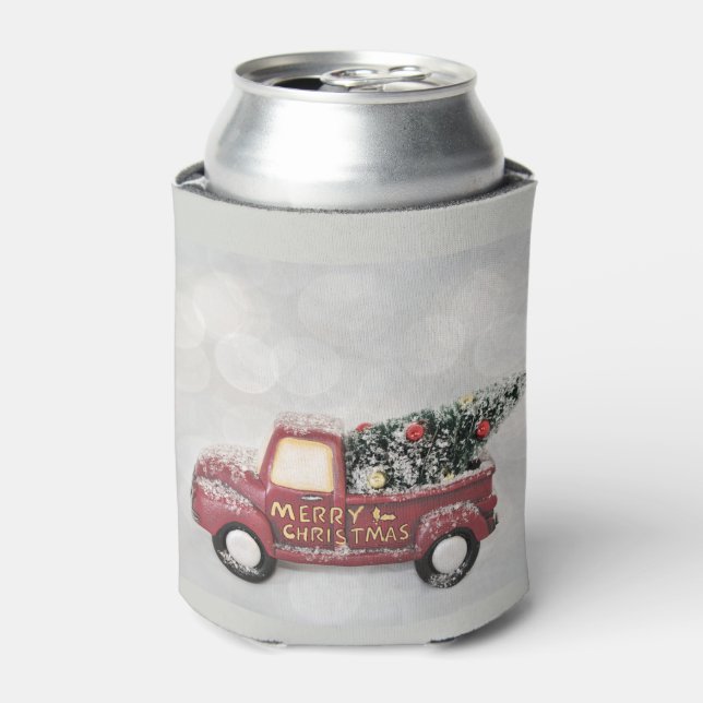 Enfriador De Latas camión de cosecha roja sobre fondo de bokek gris (Lata Anverso)