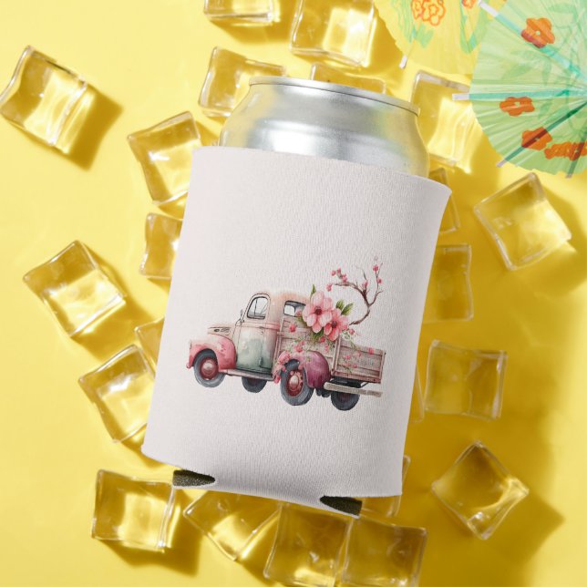Enfriador De Latas Camión de granjero de cosecha rosa (Verano in situ)