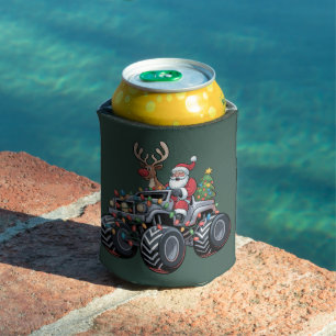 Enfriador De Latas Camión Monstruo Navidad Santa Fiesta Niños