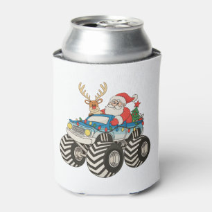 Enfriador De Latas Camión monstruo Navidad Santa Reno Festivo
