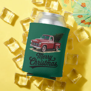 Enfriador De Latas Camión rojo de recolección navideño árbol de navid