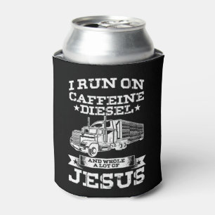 Enfriador De Latas Camionero Religioso Corre En Caffeine Lot