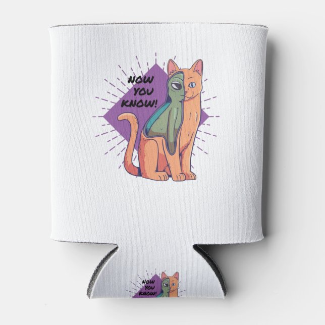 Enfriador De Latas Camiseta clásica Alien Cat Design (Anverso)