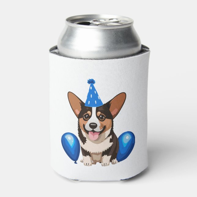 Enfriador De Latas Camiseta Clásica de Cachorro Azul (Lata Anverso)