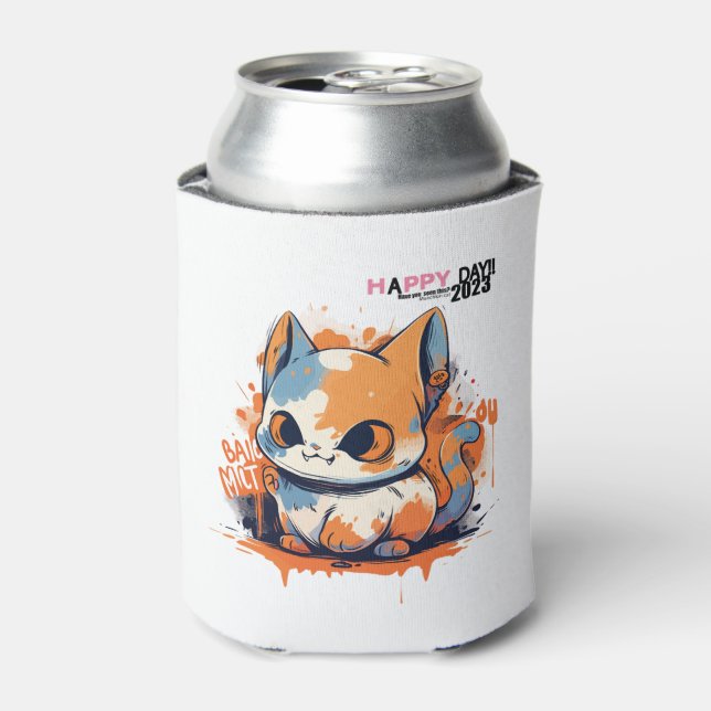 Enfriador De Latas Camiseta clásica de Munchkin cat (4) (Lata Anverso)