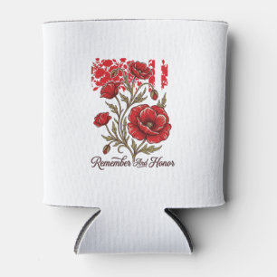 Enfriador De Latas Camiseta conmemorativa vintage de amapola roja rec