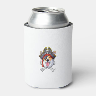 Enfriador De Latas Camiseta Corgi Pirate Jolly Roger Flag Skull y Cr