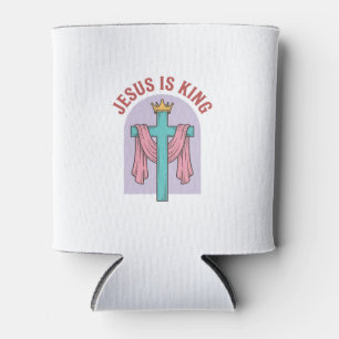 Enfriador De Latas Camiseta cristiana vintage corona cruz Jesús es re