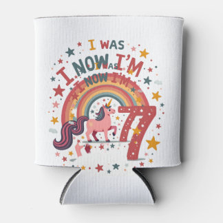 Enfriador De Latas Camiseta de cumpleaños de unicornio vintage tenía 