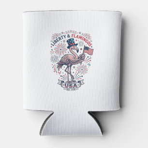 Enfriador De Latas Camiseta de diseño de grabado vintage de flamenco 