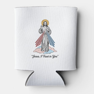Enfriador De Latas Camiseta de diseño de grabado vintage de Jesús con