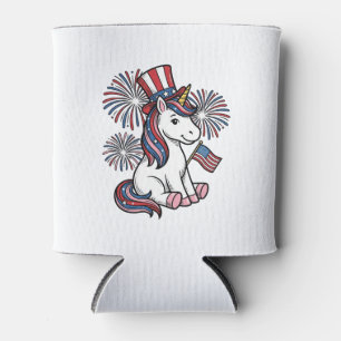 Enfriador De Latas Camiseta de fuegos artificiales de unicornio patri