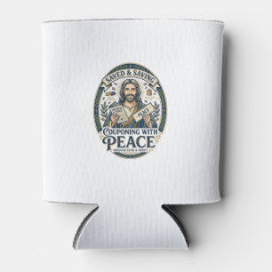 Enfriador De Latas Camiseta de Jesús Cupón Ahorro Frugal Diseño Basad