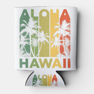 Enfriador De Latas Camiseta de la isla hawaiana Aloha Hawaii Vintage 