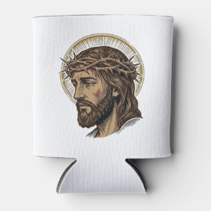 Enfriador De Latas Camiseta de retrato de corona de espinas grabada v