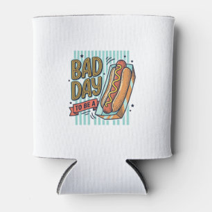 Enfriador De Latas Camiseta Diseño Vector Retro Hot Dog Mal Día_1
