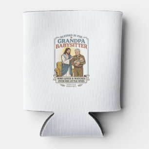 Enfriador De Latas Camiseta Humor de Abuelos de Jesús Cuidando la Fe 