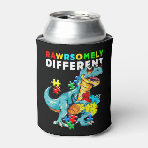 Enfriador De Latas Camiseta muy diferente Dinosaurio Dino Autismo Aw