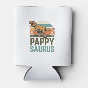 Enfriador De Latas Camiseta Pappysaurus Dinosaurio Divertido Atardece