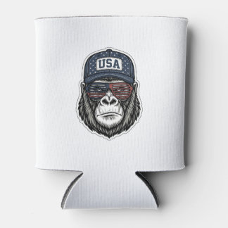 Enfriador De Latas Camiseta Patriótica Gafas de Sol Gorilla Vintage U