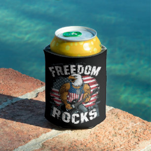 Enfriador De Latas Camiseta Patriótica USA Freedom Rocks