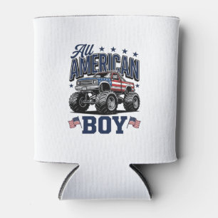 Enfriador De Latas Camiseta Patriótica Vintage Camión Monstruo Niño A