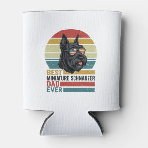 Enfriador De Latas Camiseta Patriótica Vintage de Papá Schnauzer Mini