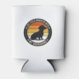 Enfriador De Latas Camiseta puesta de sol Dachshund Diseño vintage am