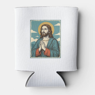 Enfriador De Latas Camiseta religiosa vintage de Salvador rezando Dis