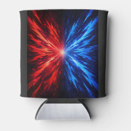 Enfriador De Latas camiseta roja azul, camiseta de explosión abstract