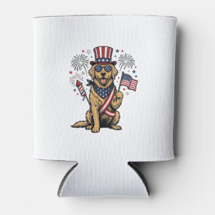 Enfriador De Latas Camiseta Vintage de Fuegos Artificiales de Retriev
