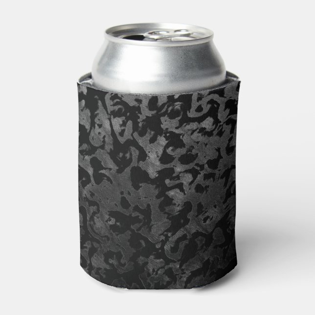 Enfriador De Latas Camo moderno - negro y gris oscuro - camuflaje (Lata Anverso)